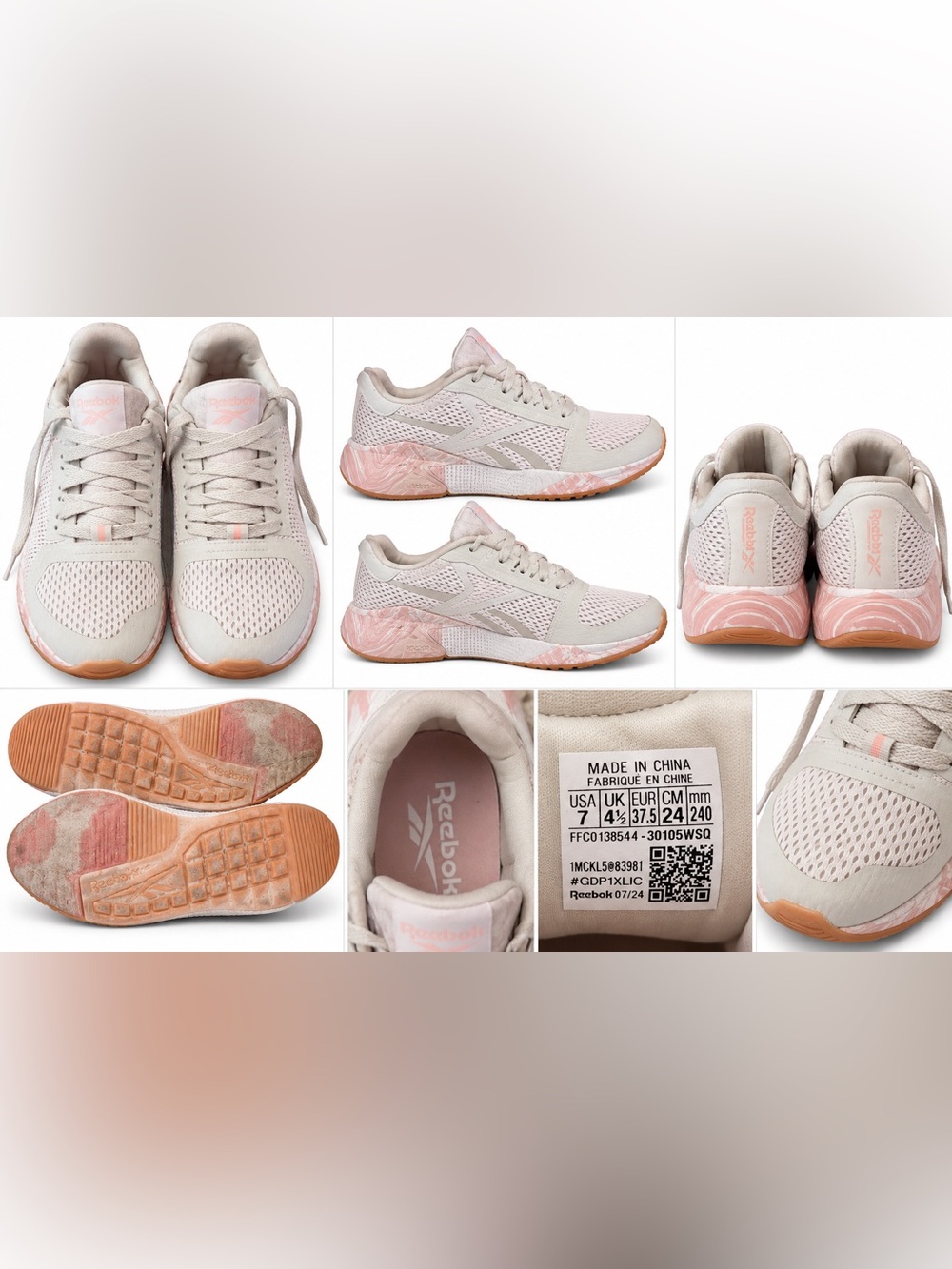 Reebok Women’s Light Pink Mesh Training Sneakers